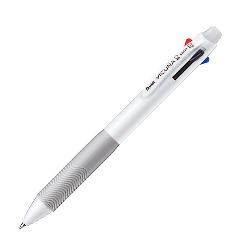 Pentel Ballpoint Pen Vicuna, Fine, Black, Red, Blue, Green, White (BXC47W) - Image 1